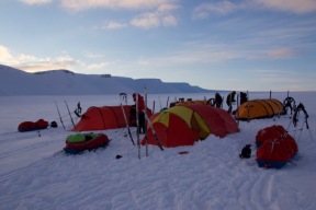 Our first camp on the glacier.