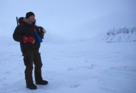 Me on lookout for polar bears. Watch out!